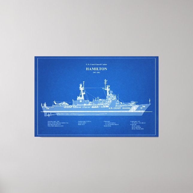 USCG Cutter Hamilton whec-715 - ABD Canvas Print (Front)