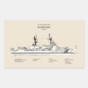 USCG Cutter Hamilton whec-715 - SBD Rectangular Sticker