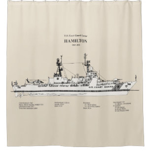 USCG Cutter Hamilton whec-715 - SBD Shower Curtain
