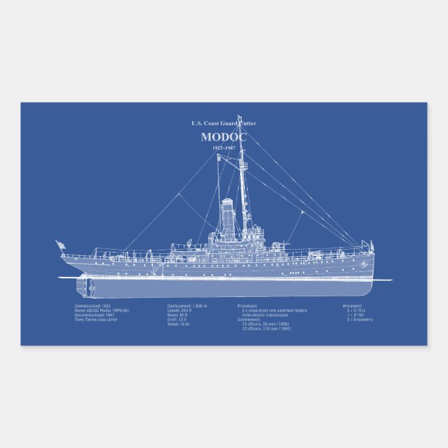 USCG Cutter Modoc wpg-46 - ABD Rectangular Sticker (Front)