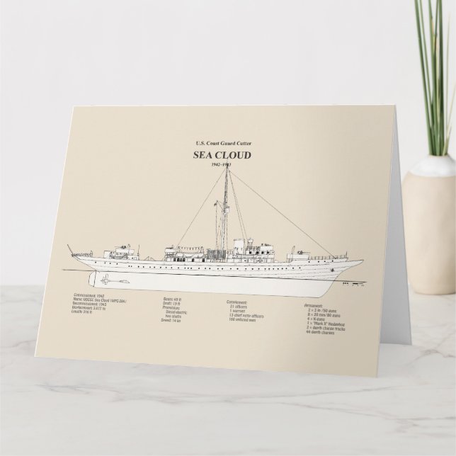 USCG Cutter Sea Cloud wpg-284 - SBD Thank You Card (Front)