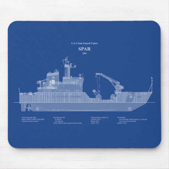 USCG Cutter Spar wlb-206 – ABD Mouse Pad (Front)