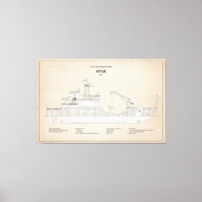 USCG Cutter Spar wlb-206 - SBD Canvas Print (Front)