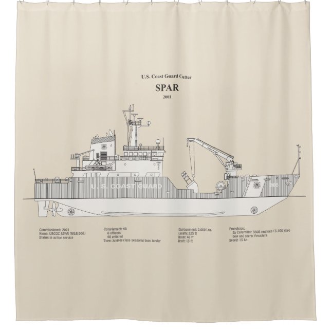 USCG Cutter Spar wlb-206 - SBD Shower Curtain (Front)