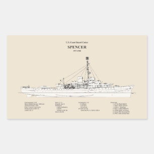 USCG Cutter Spencer wpg-36 - SBD Rectangular Sticker
