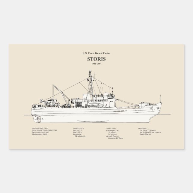 USCG Cutter Storis wmec-38 - SBD Rectangular Sticker (Front)