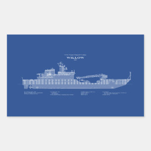 USCG Cutter Willow wlb-202 – ABD Rectangular Sticker