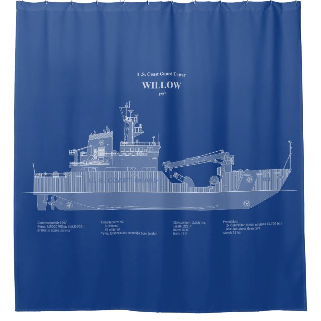 USCG Cutter Willow wlb-202 – ABD Shower Curtain (Front)