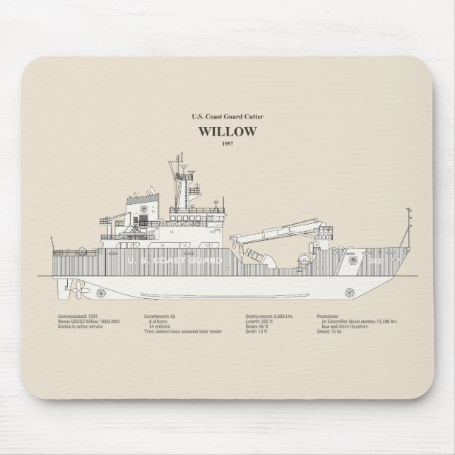 USCG Cutter Willow wlb-202 - SBD Mouse Pad (Front)