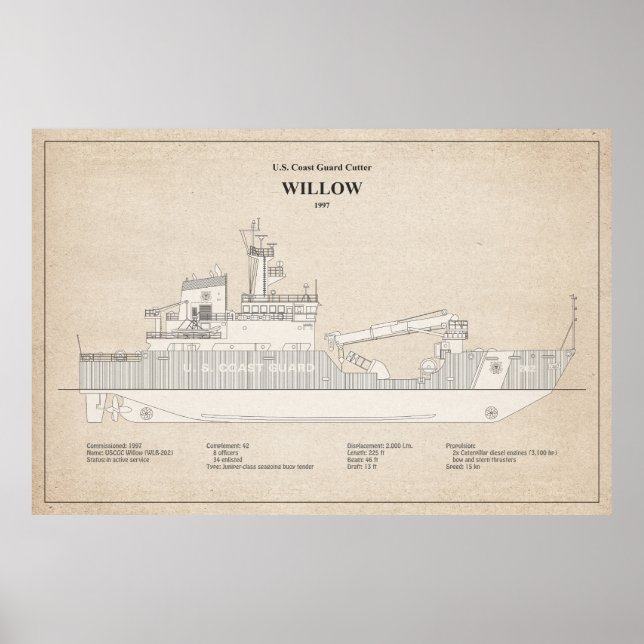 USCG Cutter Willow wlb-202 - SBD Poster (Front)