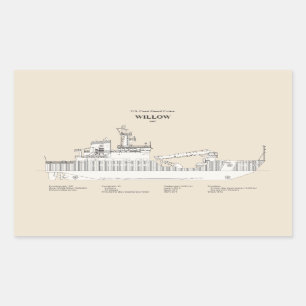 USCG Cutter Willow wlb-202 - SBD Rectangular Sticker