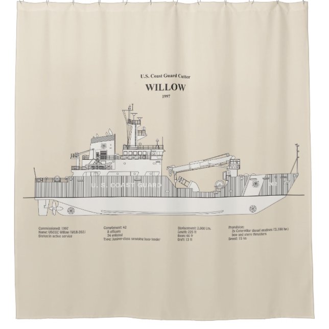 USCG Cutter Willow wlb-202 - SBD Shower Curtain (Front)