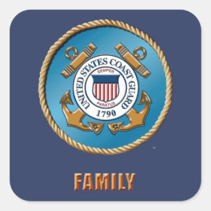 USCG family Square Stickers, Glossy Sticker