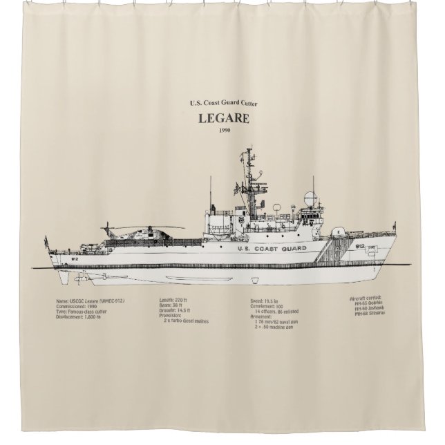 USCG Legare wmec-912 - SBD Shower Curtain (Front)