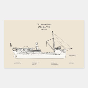 USCG Lighthouse Tender Amaranth - SBD Rectangular Sticker