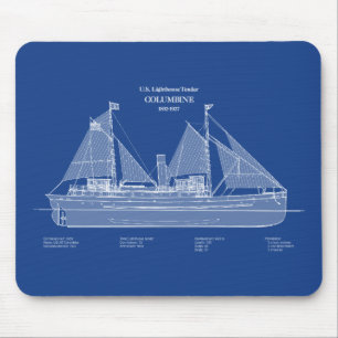 USCG Lighthouse Tender Columbine – ABD Mouse Pad