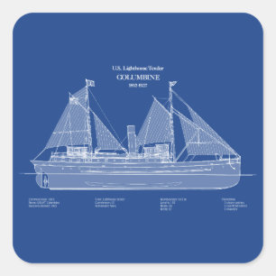 USCG Lighthouse Tender Columbine – ABD Square Sticker
