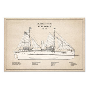 USCG Lighthouse Tender Columbine - SBD Photo Print