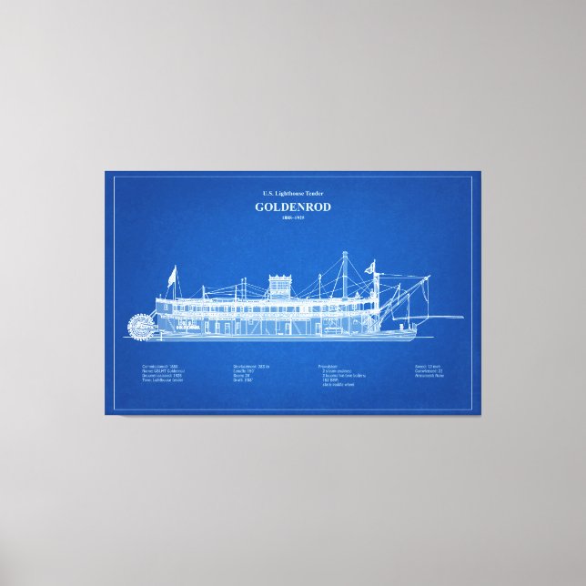 USCG Lighthouse Tender Goldenrod – ABD Canvas Print (Front)