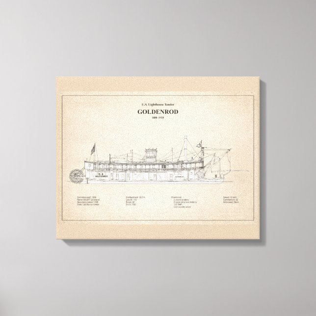 USCG Lighthouse Tender Goldenrod - SBD Canvas Print (Front)