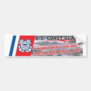 USCG One Million Lives Saved Bumper Sticker