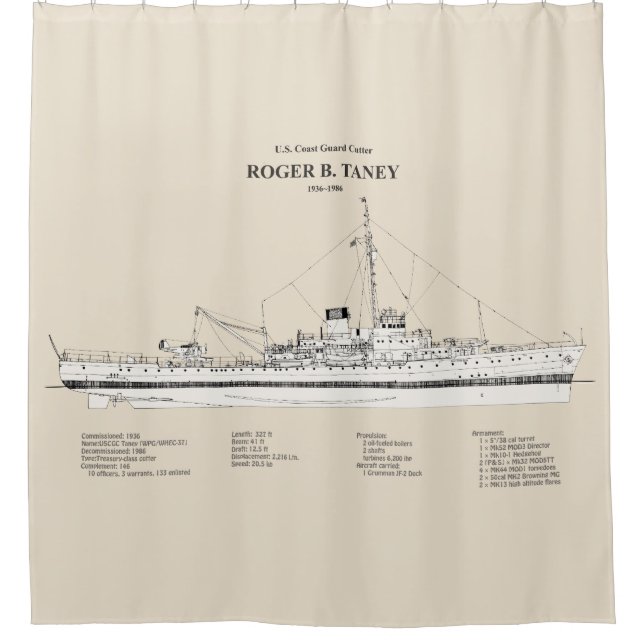 USCG Roger B. Taney whec-37 - SBD Shower Curtain (Front)