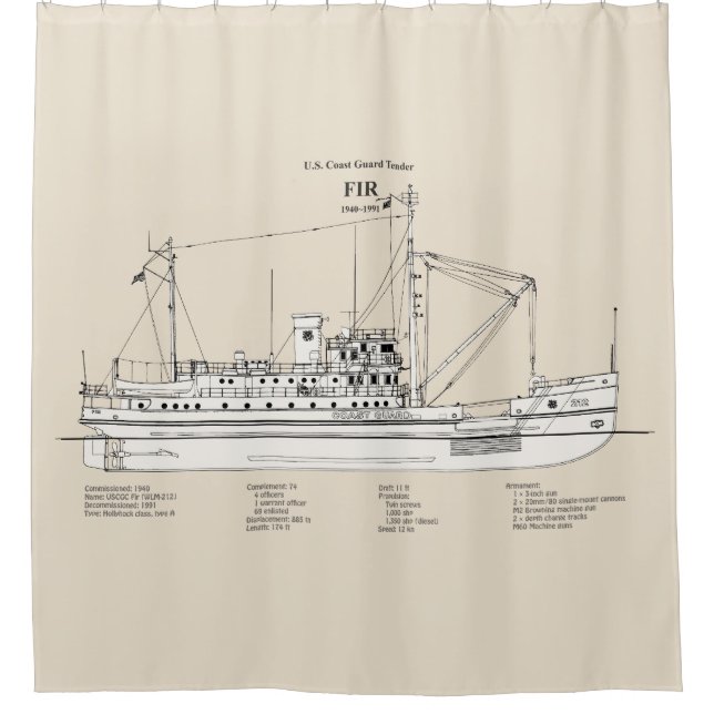 USCG Tender Fir wlm-212 - SBD Shower Curtain (Front)