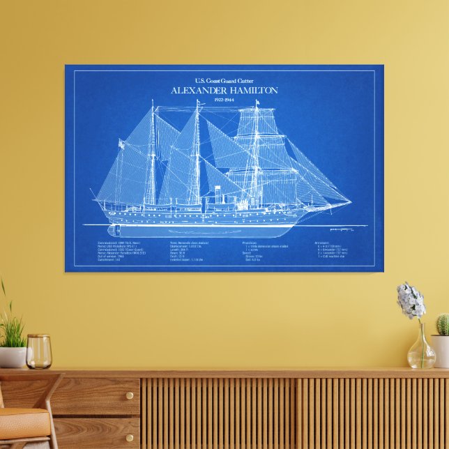 USCGC Alexander Hamilton wix-272 – ABD Canvas Print (Insitu(LivingRoom))