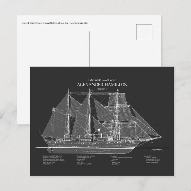 USCGC Alexander Hamilton wix-272 – ABD Postcard (Front/Back)