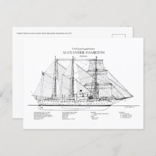 USCGC Alexander Hamilton wix-272 - SBD Postcard