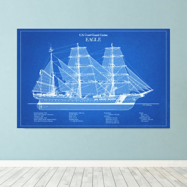 USCGC Eagle wix-327 – ABD Canvas Print (Insitu(Wood Floor))
