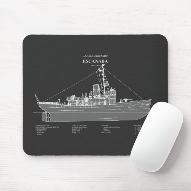 USCGC Escanaba wpc-77 – PD Mouse Pad (With Mouse)