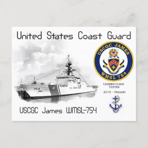 USCGC JAMES WMSL-754 CUTTER POSTCARD