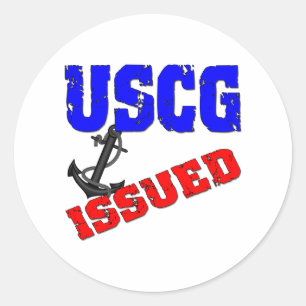 uscgissued5a classic round sticker