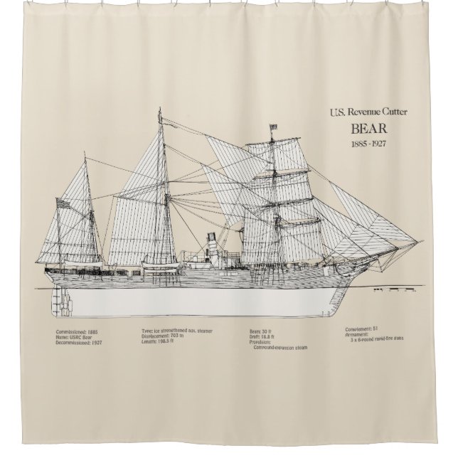 USCGRC USRC Bear - SBD Shower Curtain (Front)