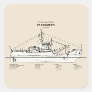 USCGT Evergreen wlb-295 - SBD Square Sticker