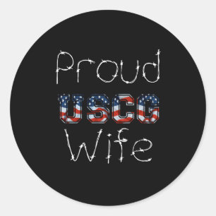 uscgwifeblk classic round sticker
