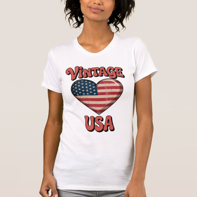 usd vintage heart womens tshirts (Front)
