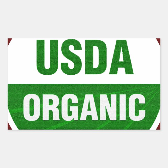USDA Organic certificate Rectangular Sticker (Front)