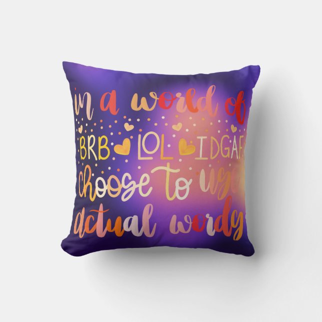 Use Actual Words Cushion (Front)
