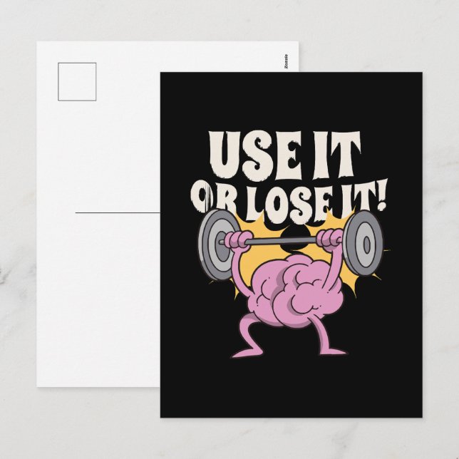 Use and train your brain holiday postcard (Front/Back)