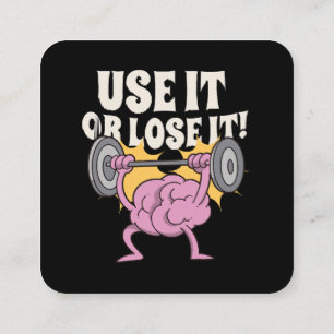 Use and train your brain square business card