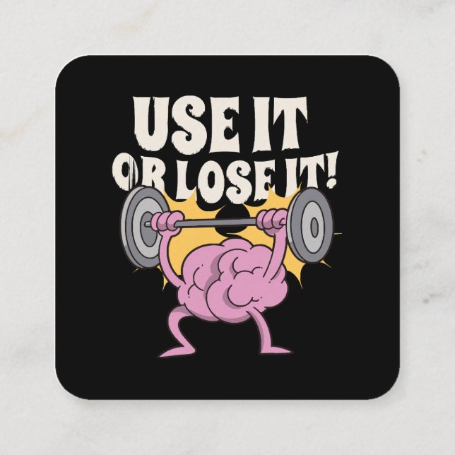 Use and train your brain square business card (Back)