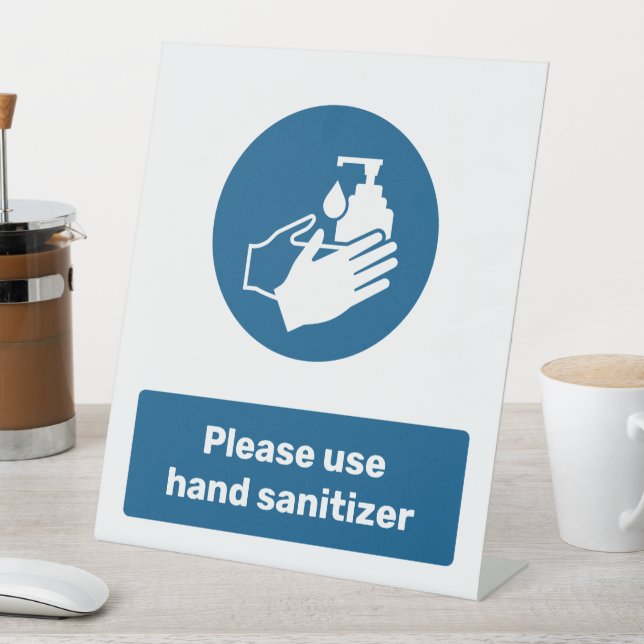 Use Hand Sanitizer Pedestal Sign (In SItu)