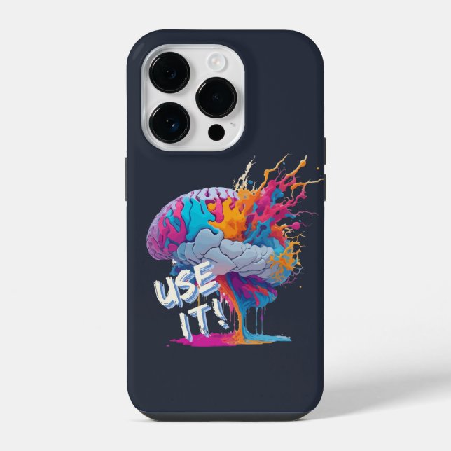 Use It - Colourful Splash Brain iPhone Case (Back)