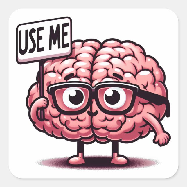 Use Me Funny Brain Sticker (Front)