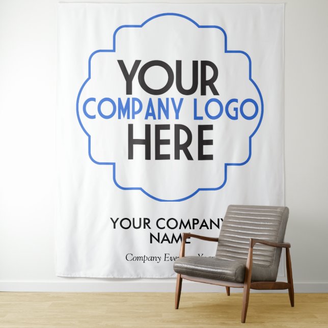 Use Own Business Logo Custom Company Party Event Tapestry (In Situ)