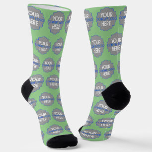 Use Own Company Logo Sage Green Business Logo Socks
