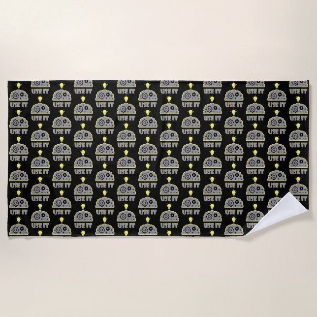 Use your brain beach towel (Front)