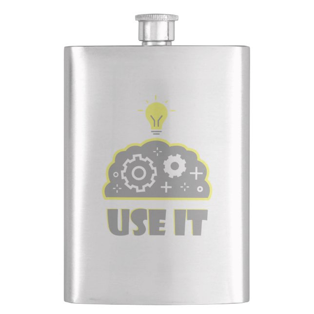 Use your brain hip flask (Front)